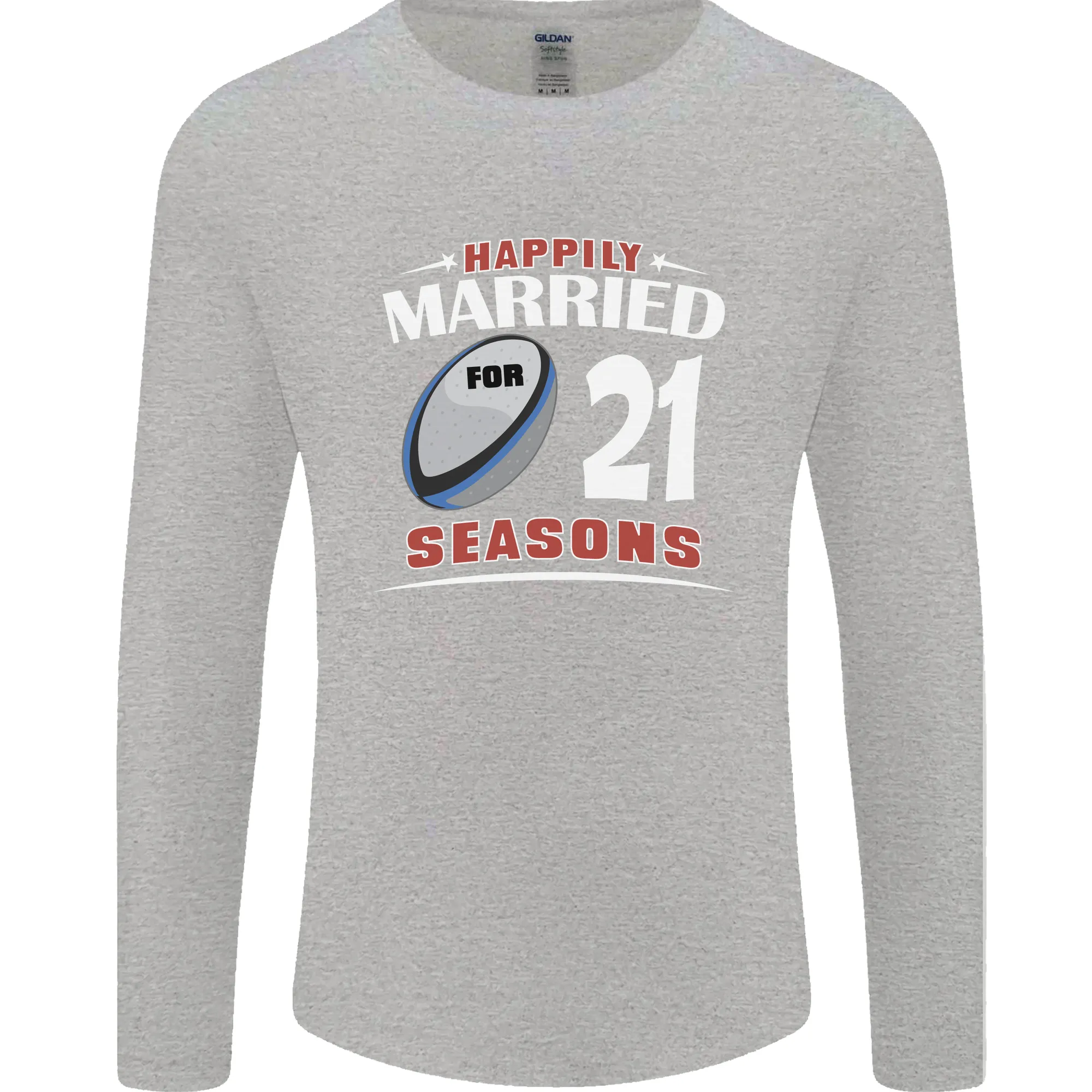 21 Year Wedding Anniversary 21st Rugby Mens Long Sleeve T-Shirt