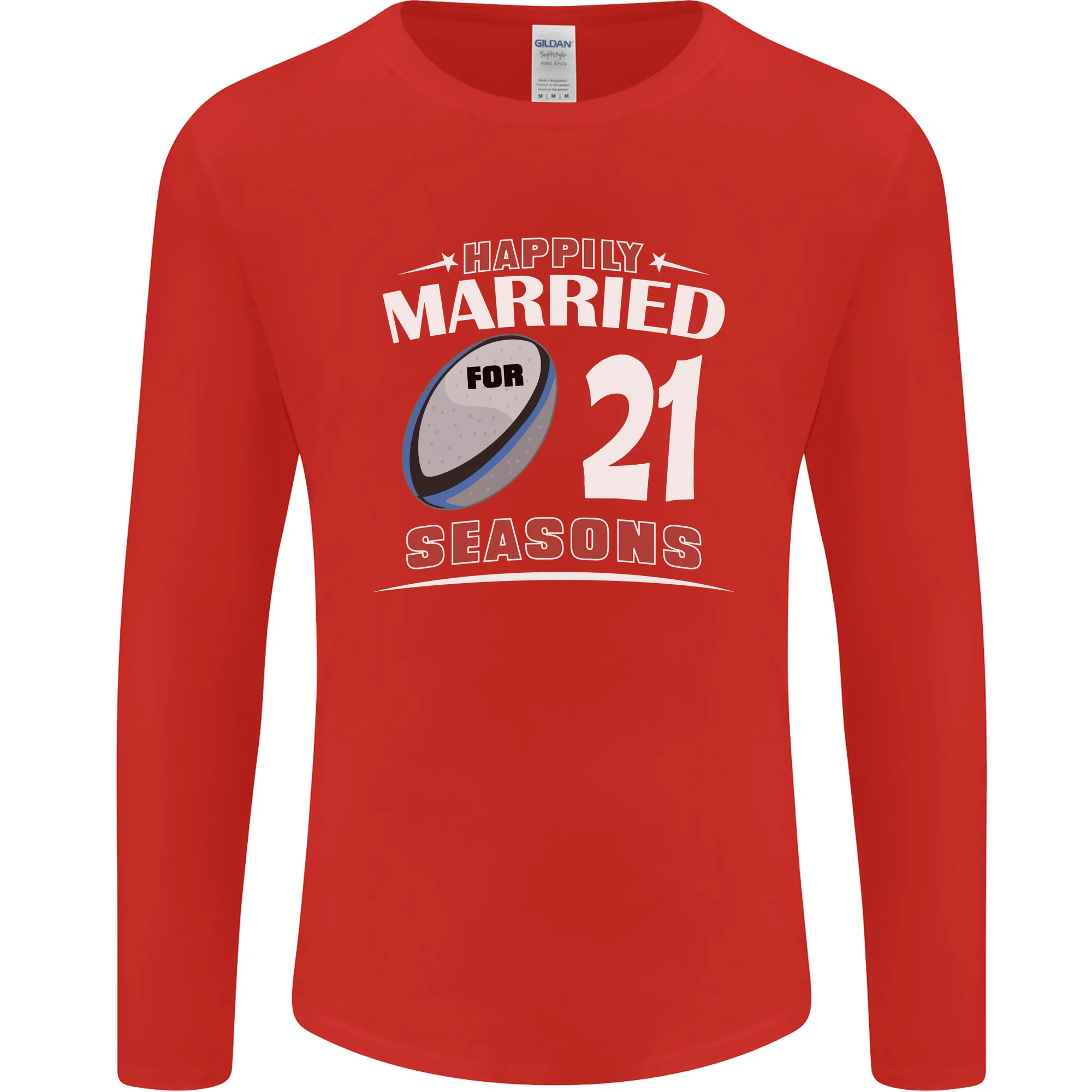 21 Year Wedding Anniversary 21st Rugby Mens Long Sleeve T-Shirt