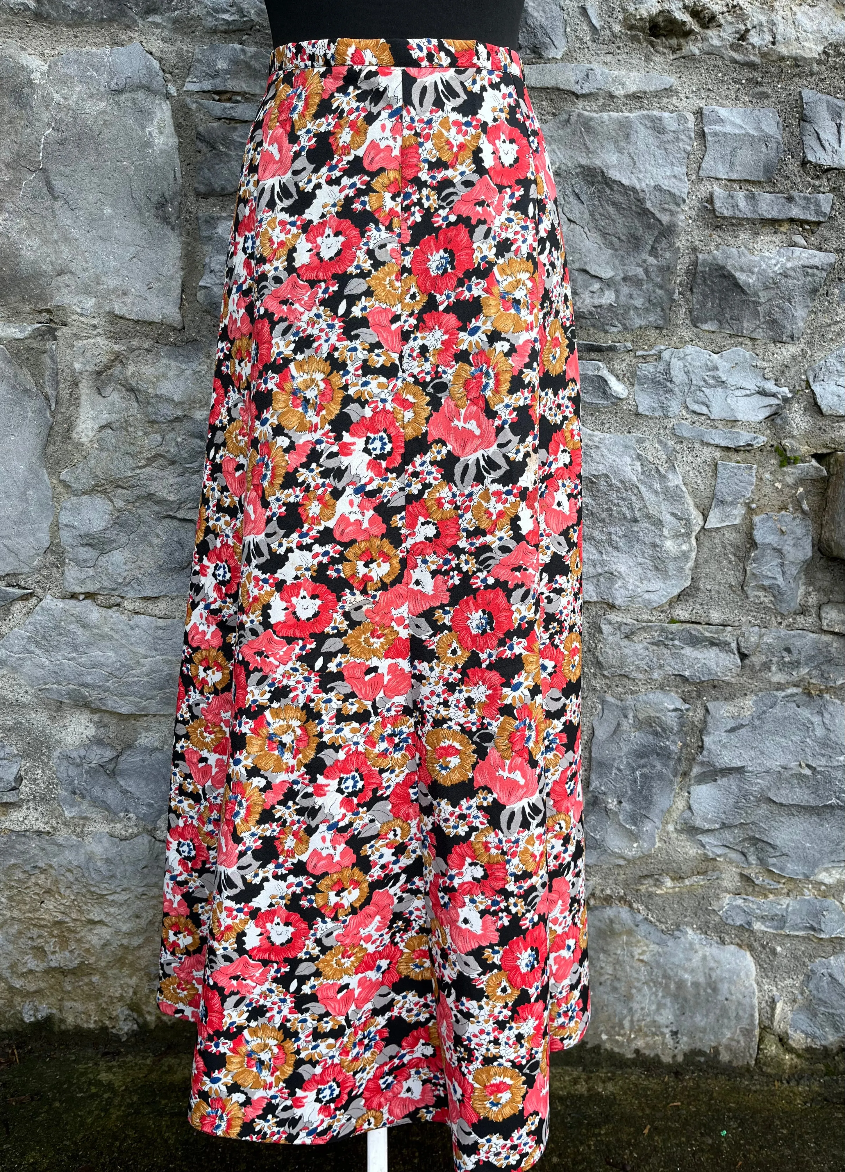 70s maxi floral skirt uk 6-8