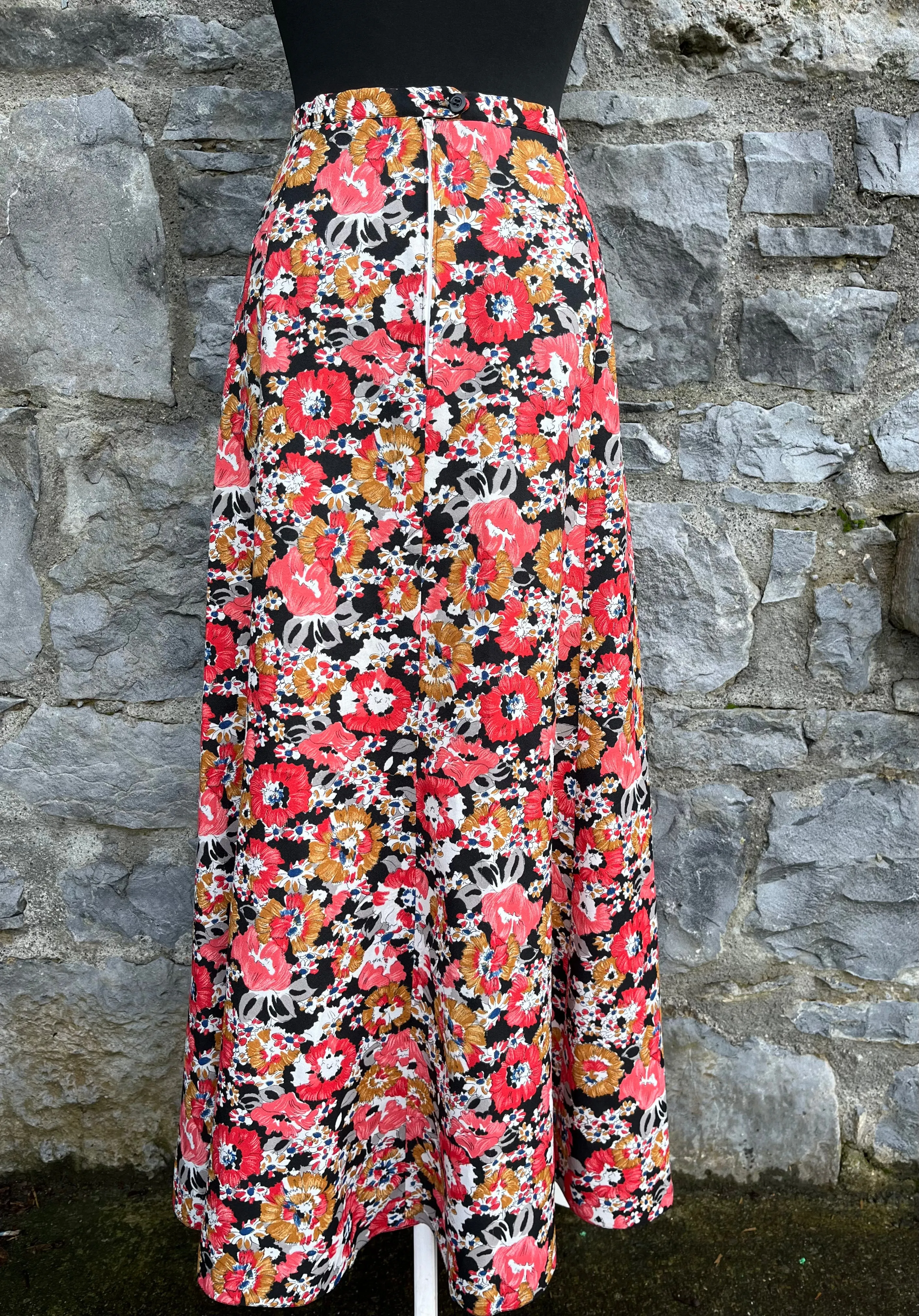 70s maxi floral skirt uk 6-8