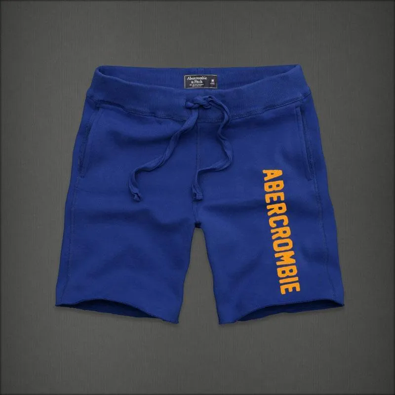 Abercrombie And Fitch With Yellow Designer Side Logo Men's Short -Royal Blue