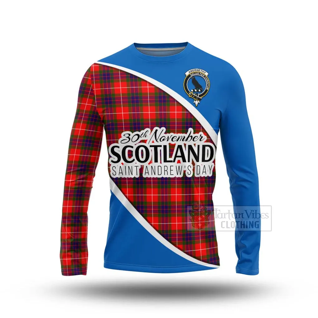 Abernethy Family Crest Tartan Long Sleeve T-Shirt Celebrate Saint Andrew's Day in Style