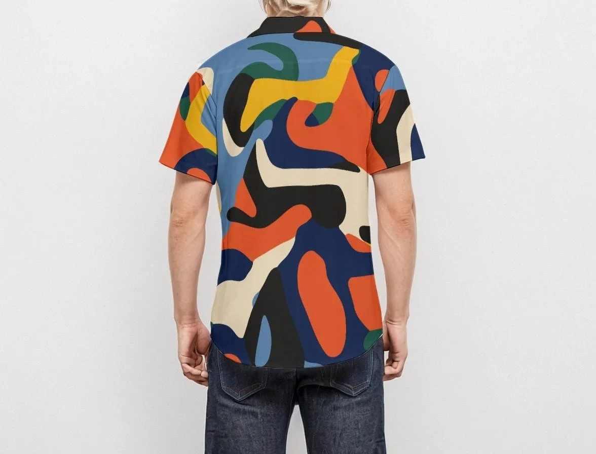 Abstract Shirt Men, Multicolor Shirt Men, 80s Style shirt, 90s Style Shirt, Abstract Art Shirt, 80s New Wave Shirt