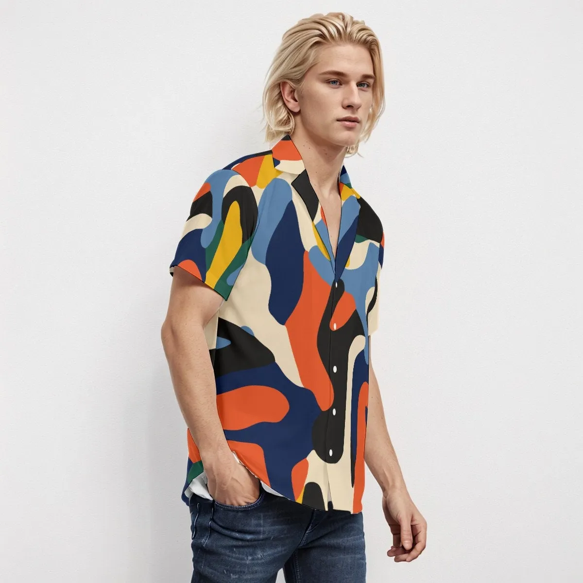 Abstract Shirt Men, Multicolor Shirt Men, 80s Style shirt, 90s Style Shirt, Abstract Art Shirt, 80s New Wave Shirt