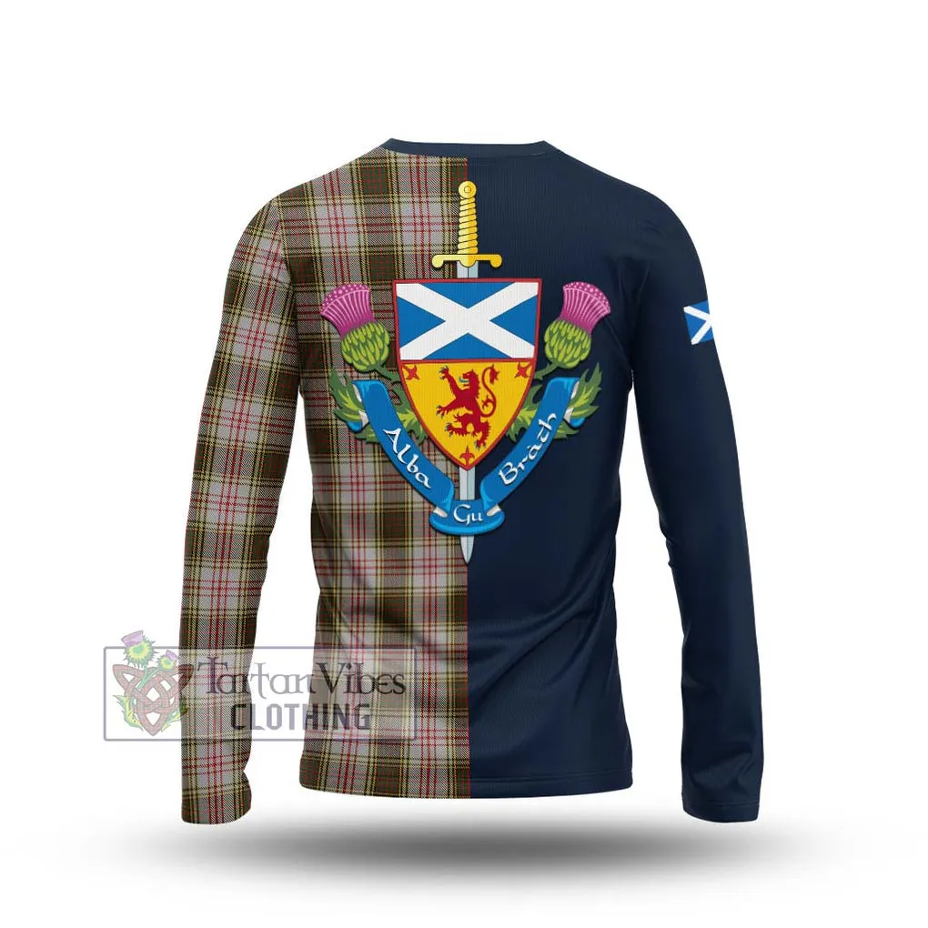 Anderson Dress Tartan Long Sleeve T-Shirt Alba with Scottish Lion Royal Arm Half Style