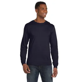 Anvil Men's Navy Lightweight Long-Sleeve T-Shirt