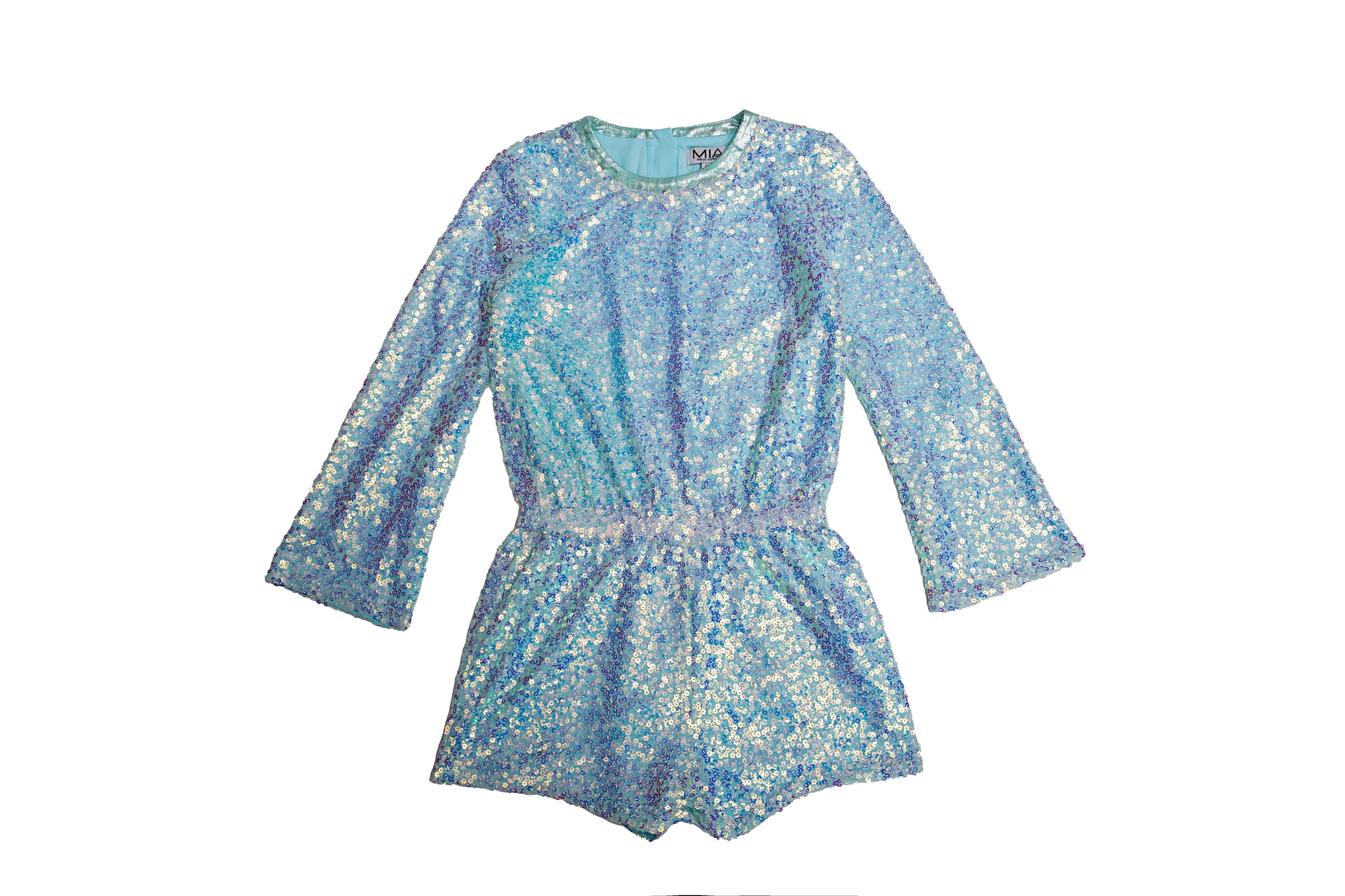 Aqua Sequin Romper