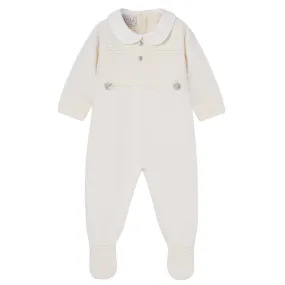 Baby Boys Cream Knitted Babygrow