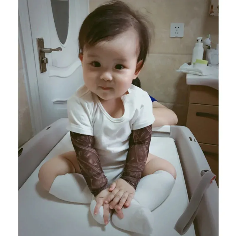 Baby Boys Romper Long Sleeve Tattoo Print