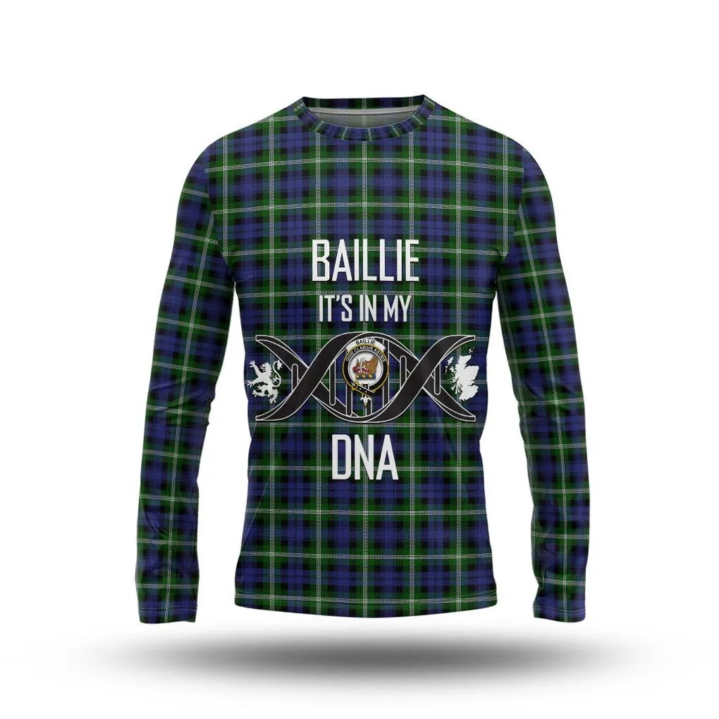 Baillie (Bailey) Tartan Long Sleeve T-Shirt with Family Crest DNA In Me Style