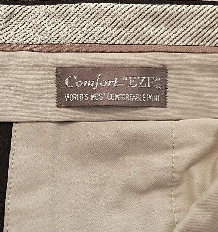 Ballin 'Comfort-EZ'- Brown Flannel Wool-Plain Front Dress Trousers- size 36x30