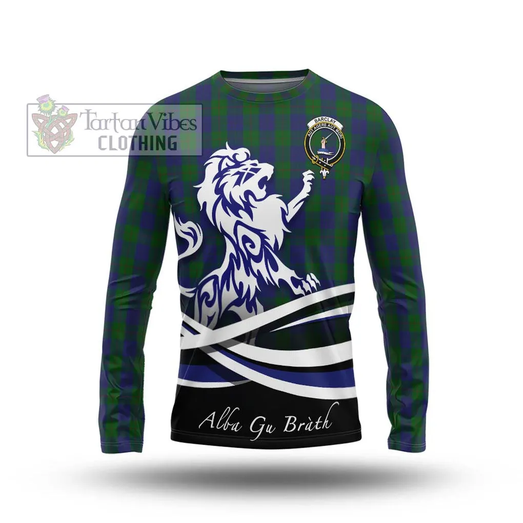 Barclay Tartan Long Sleeve T-Shirt with Alba Gu Brath Regal Lion Emblem