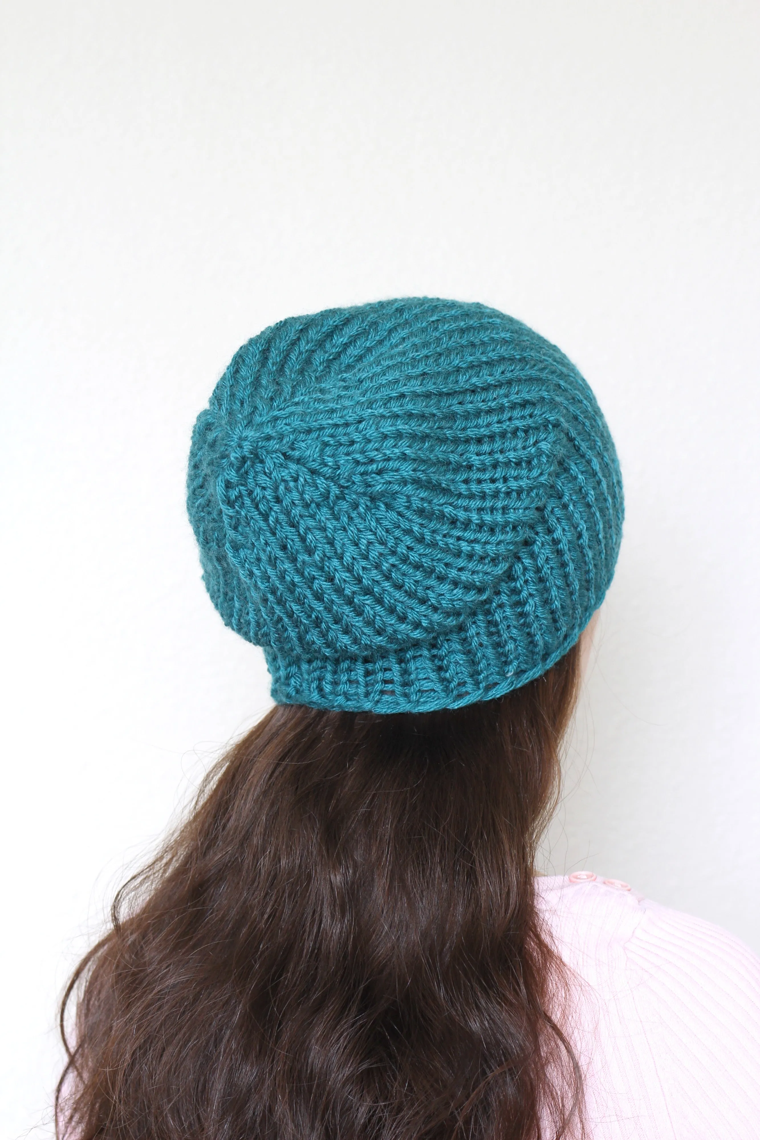 Beanie hat, knit hat, slouchy hat, knit beanie in dusty blue color