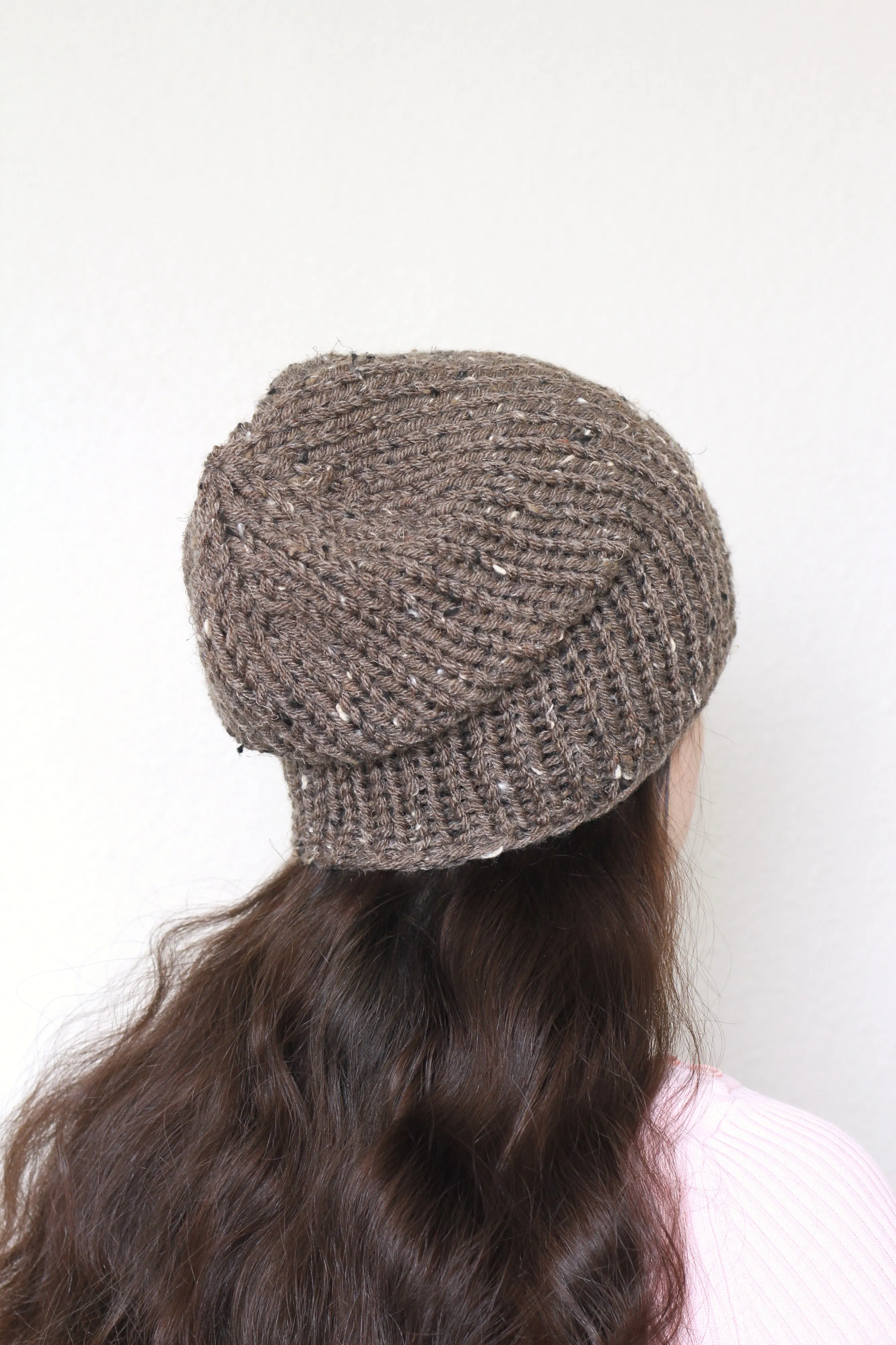 Beanie hat, knit hat, slouchy hat, knit beanie in dusty blue color