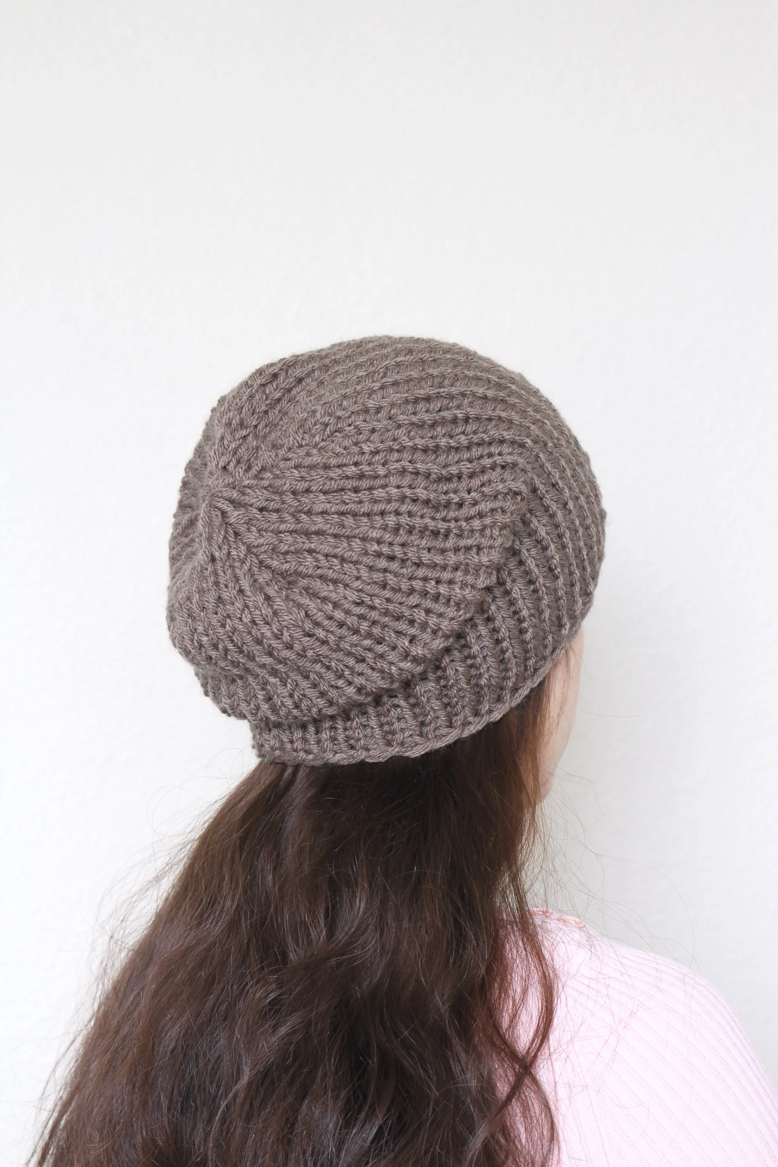 Beanie hat, knit hat, slouchy hat, knit beanie in dusty blue color