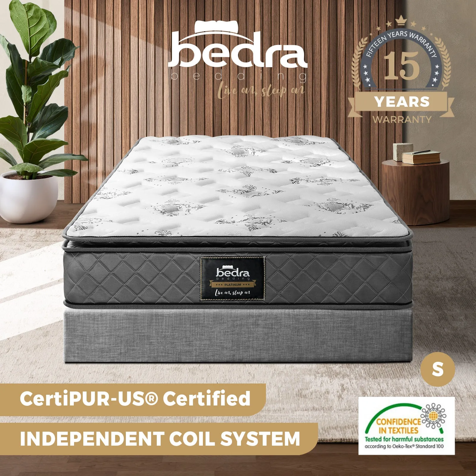 Bedra Queen Double Single King Single Mattress Luxury Bonnell Spring Foam 21cm