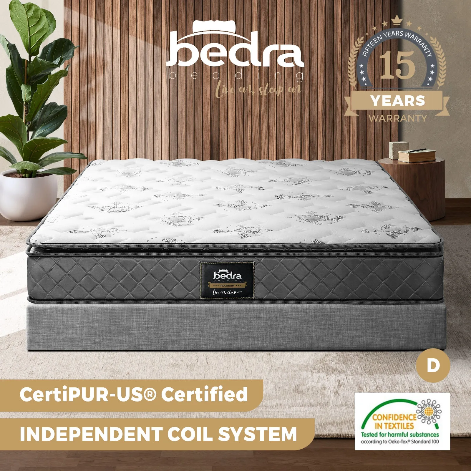 Bedra Queen Double Single King Single Mattress Luxury Bonnell Spring Foam 21cm