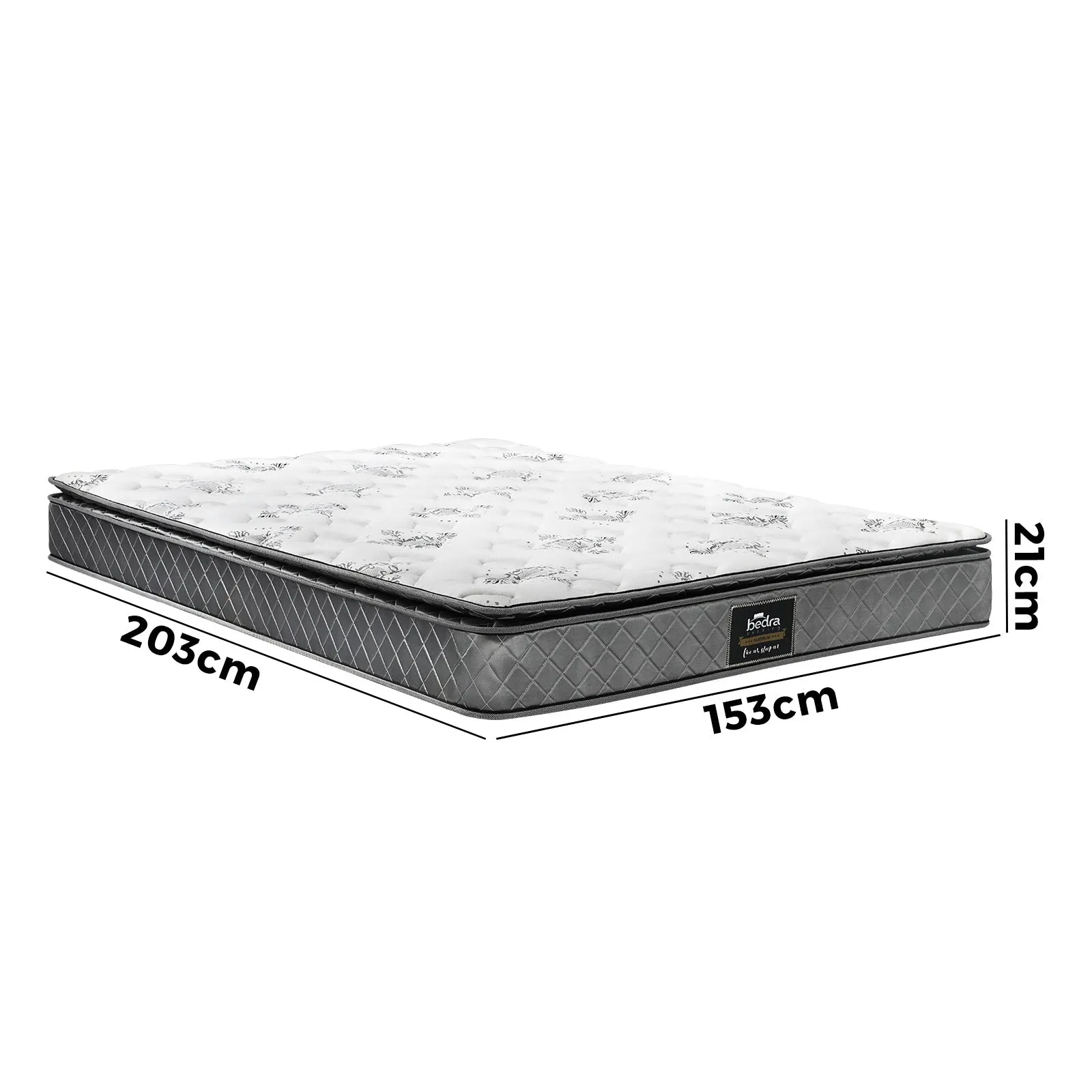 Bedra Queen Mattress Breathable Luxury Bed Bonnell Spring Foam Medium 21cm