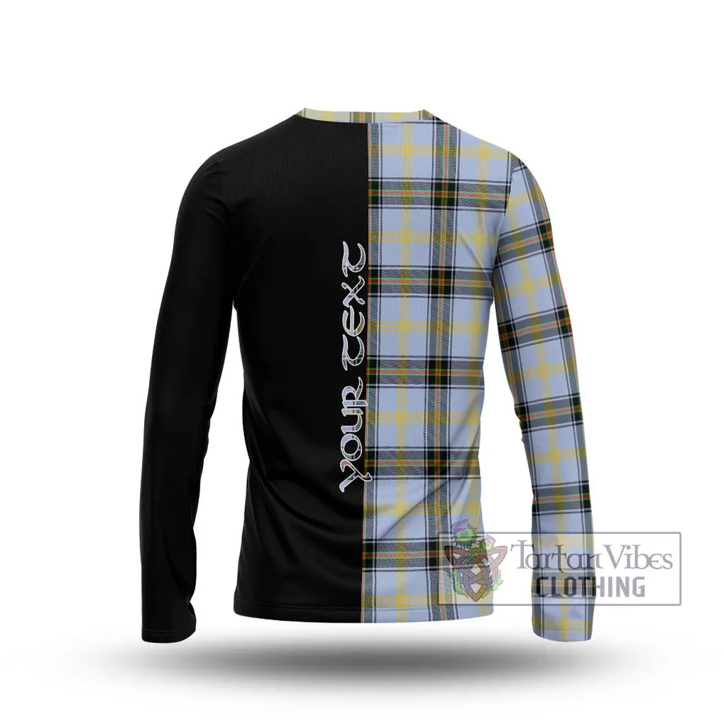 Bell Tartan Long Sleeve T-Shirt with Family Crest and Half Of Me Style