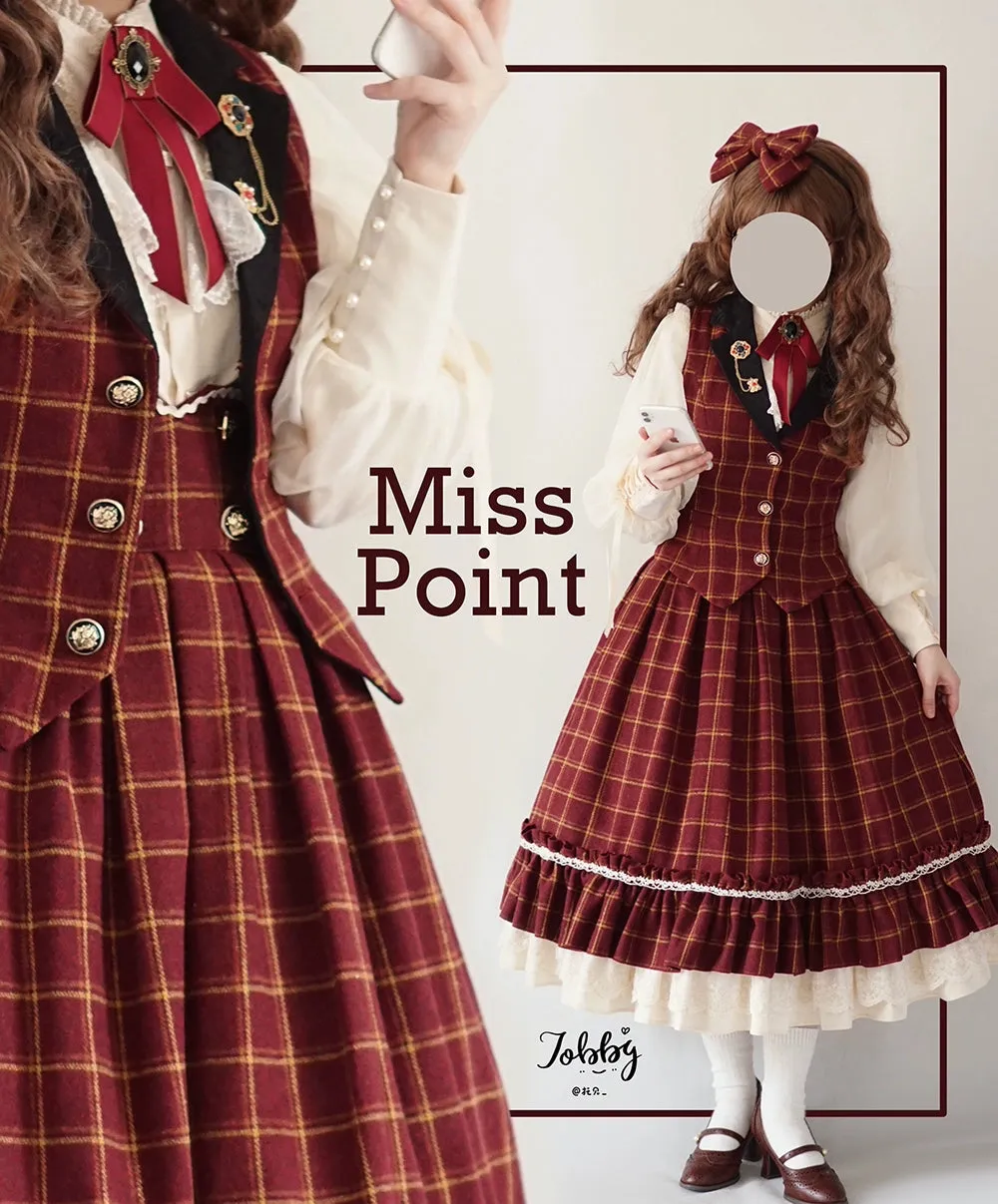 (BFM)Miss Point~Rose~Elegant Lolita Pliad Print Vest Customized