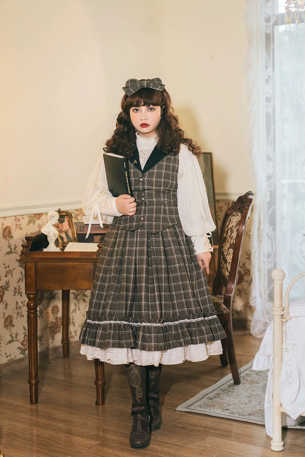 (BFM)Miss Point~Rose~Elegant Lolita Pliad Print Vest Customized