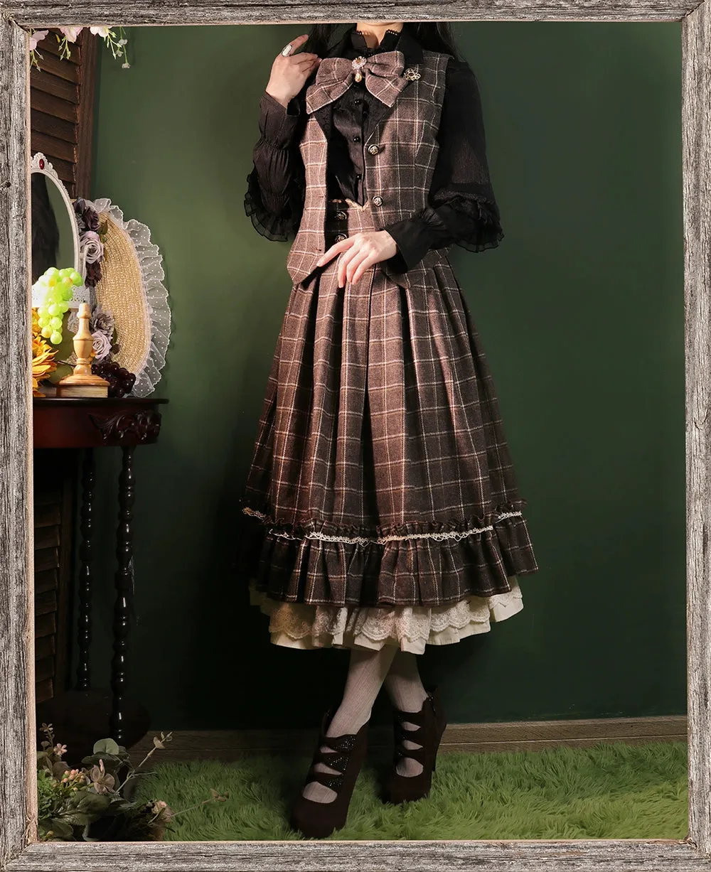 (BFM)Miss Point~Rose~Elegant Lolita Pliad Print Vest Customized