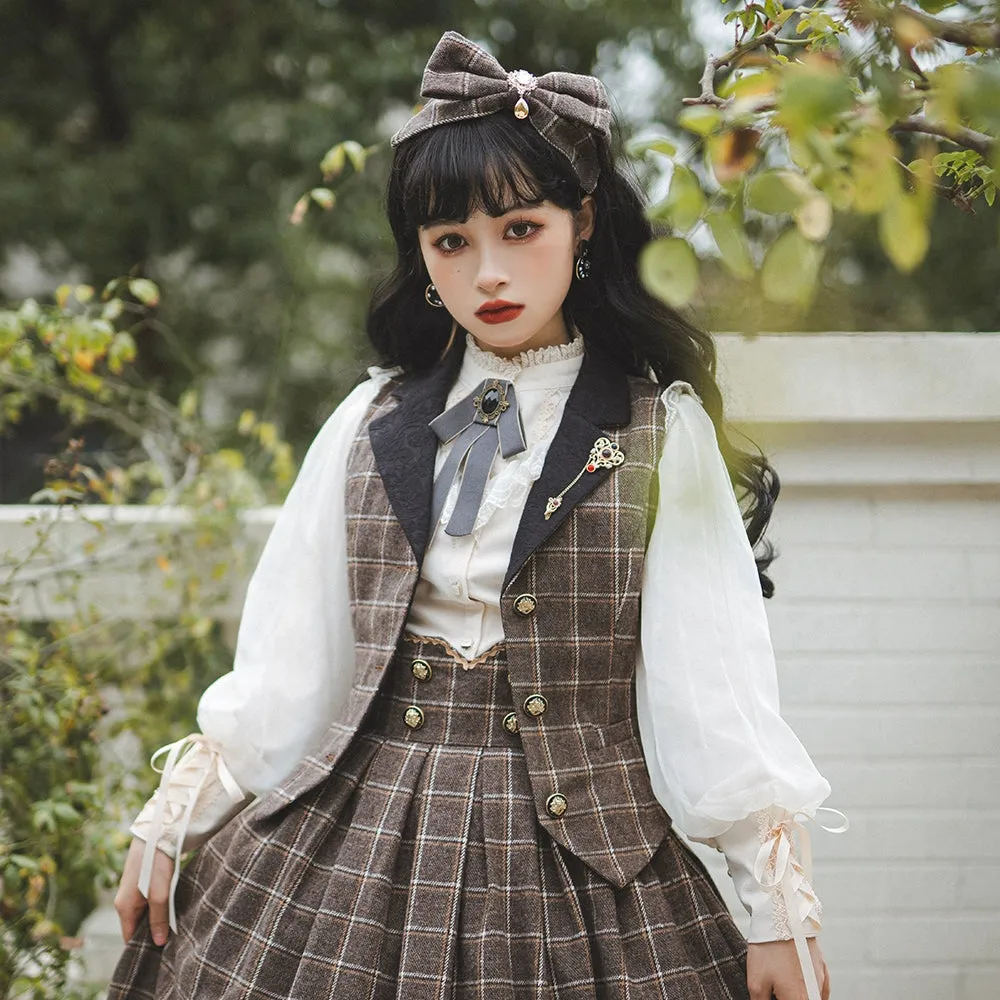 (BFM)Miss Point~Rose~Elegant Lolita Pliad Print Vest Customized