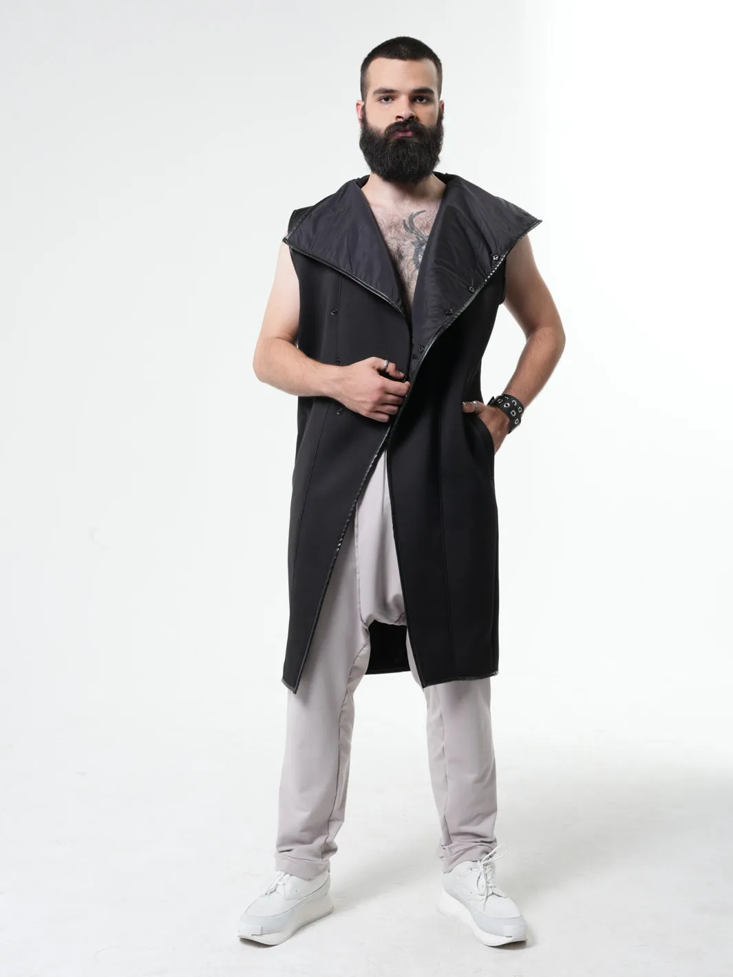 Black Menswear Futuristic Vest