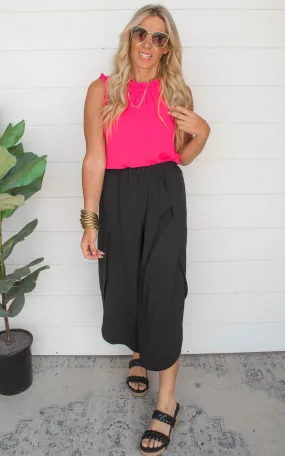 Black Wide Slit Pants | FINAL SALE