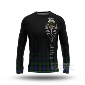 Blair Tartan Long Sleeve T-Shirt Featuring Alba Gu Brath Family Crest Celtic Inspired