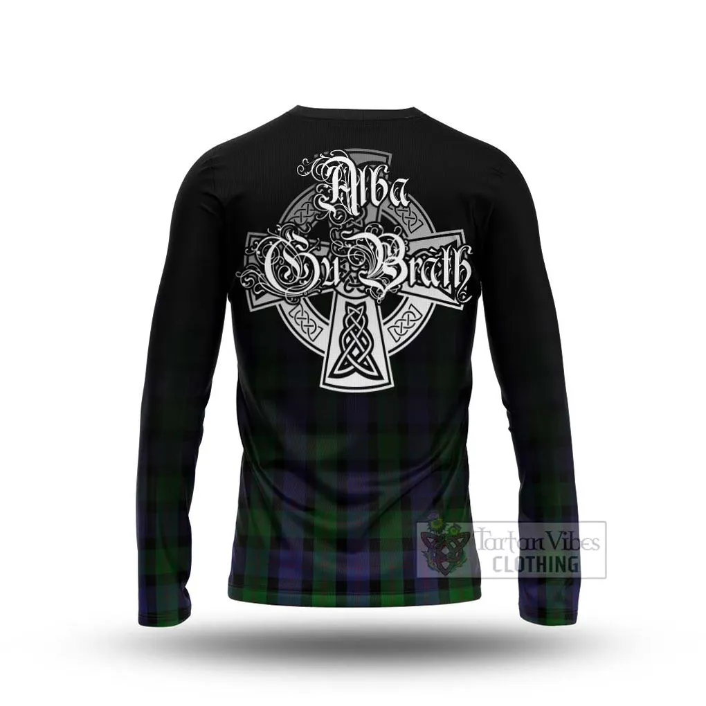 Blair Tartan Long Sleeve T-Shirt Featuring Alba Gu Brath Family Crest Celtic Inspired