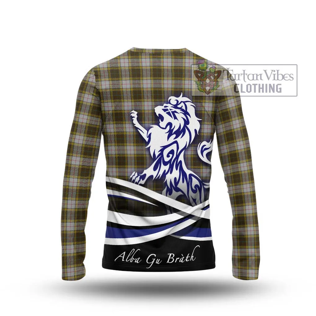 Buchanan Dress Tartan Long Sleeve T-Shirt with Alba Gu Brath Regal Lion Emblem