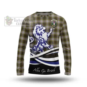 Buchanan Dress Tartan Long Sleeve T-Shirt with Alba Gu Brath Regal Lion Emblem