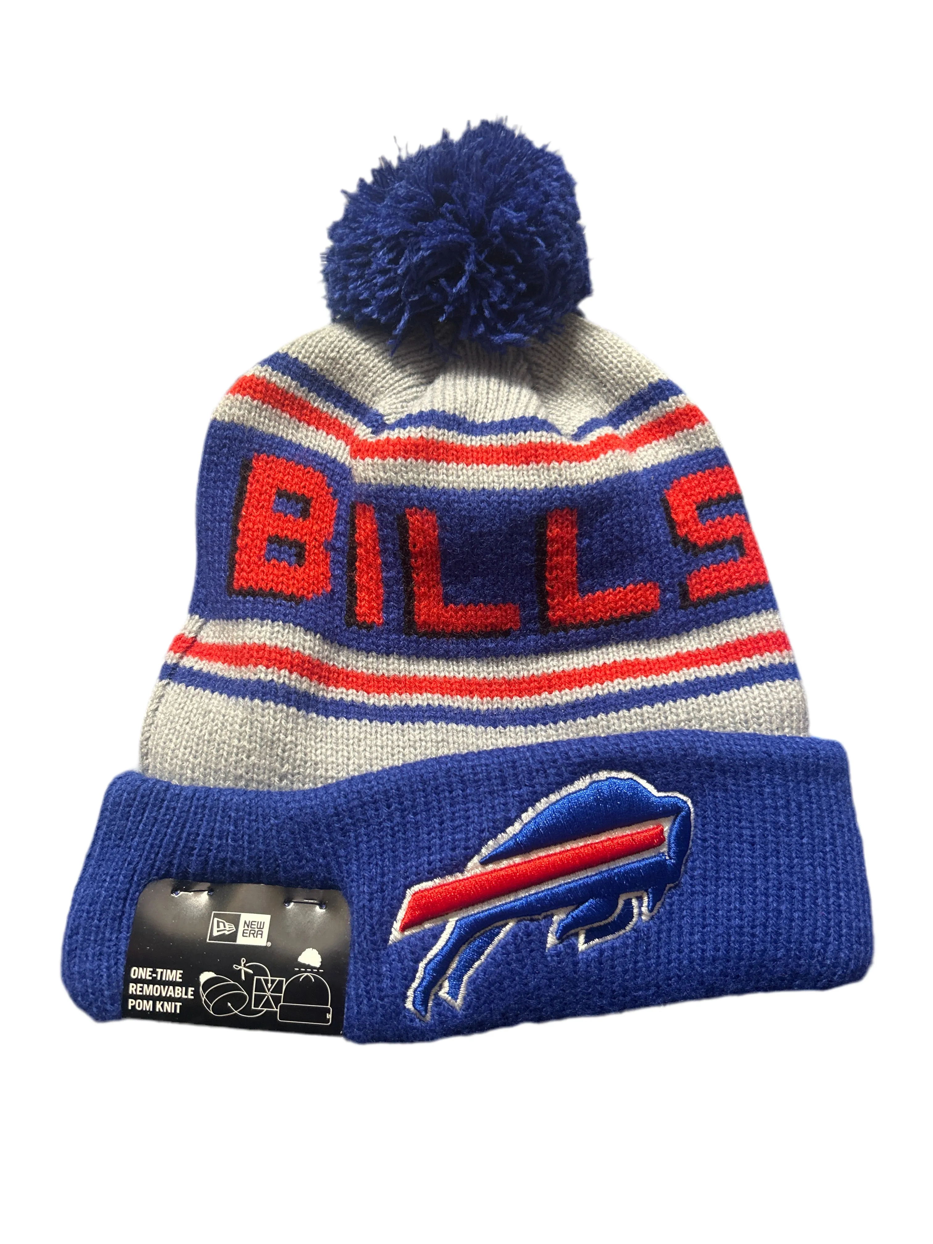 Buffalo Bills Wordmark New Era Cuffed Knit Pom