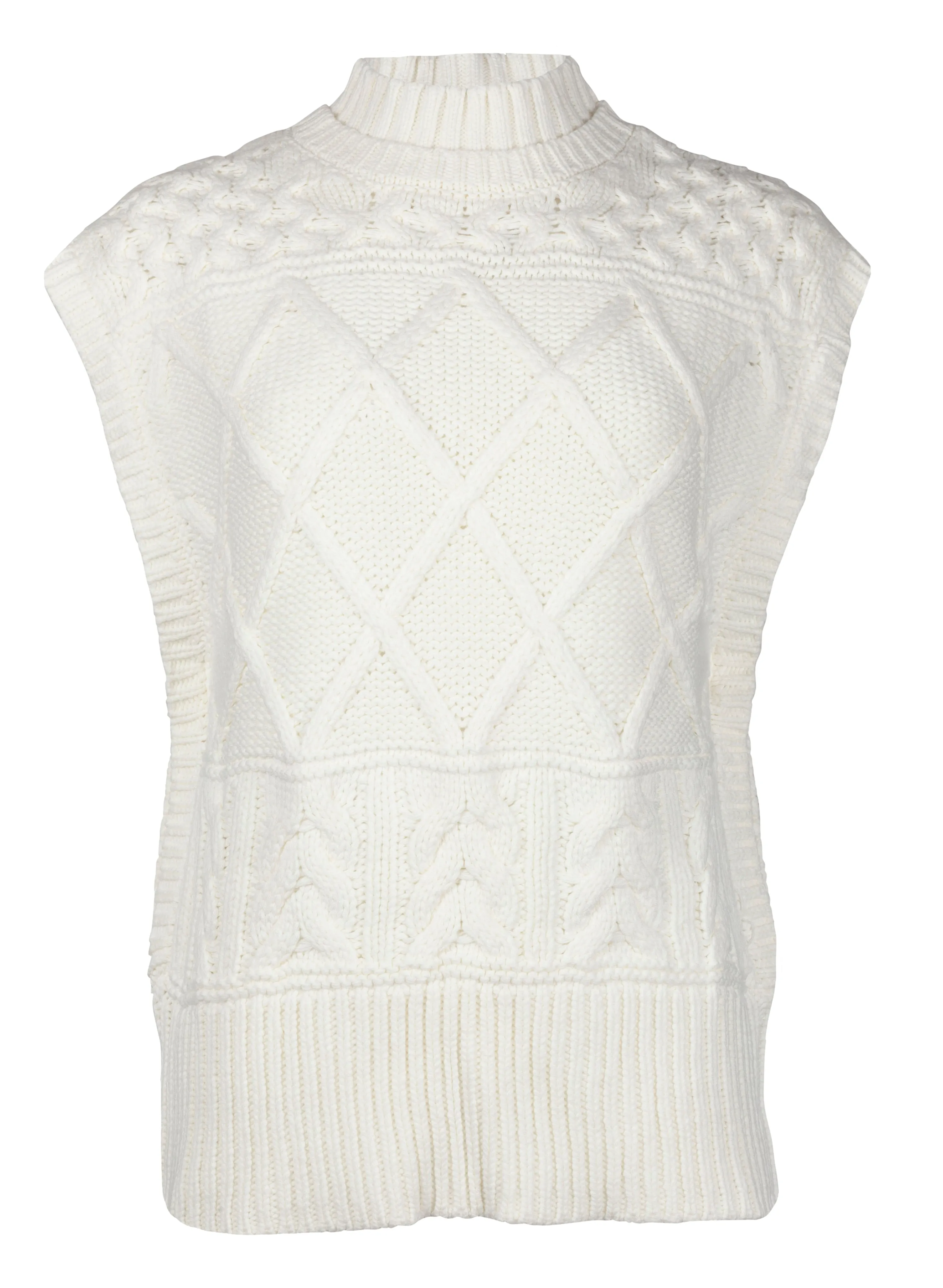 Cable Knitted Vest - Off White