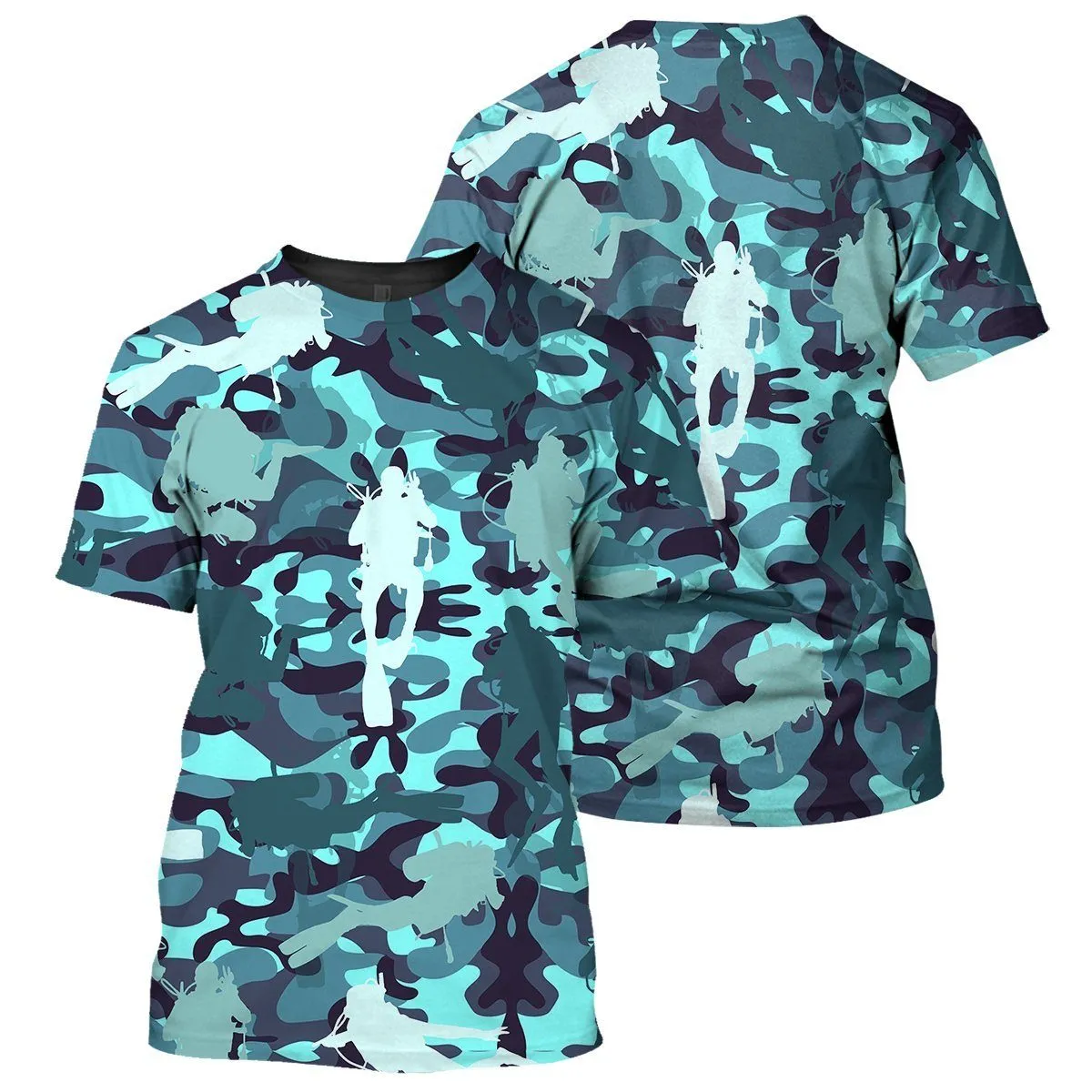 Camo Scuba Diving 3D All Over Printed Long Sleeve Shirt