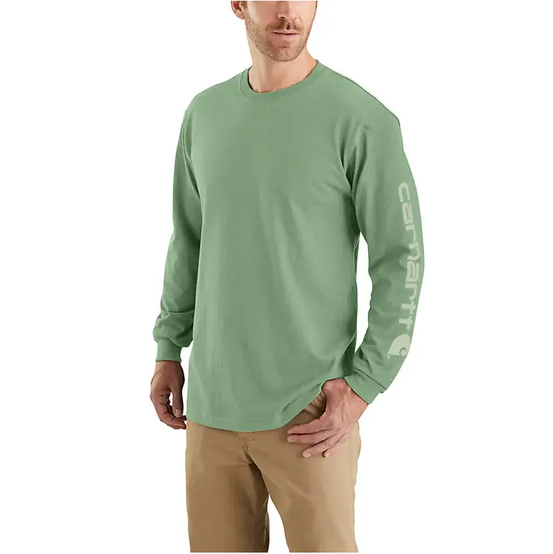 Carhartt - Men's Loose Fit Heavyweight Long Sleeve Logo Sleeve Graphic T-Shirt - K231