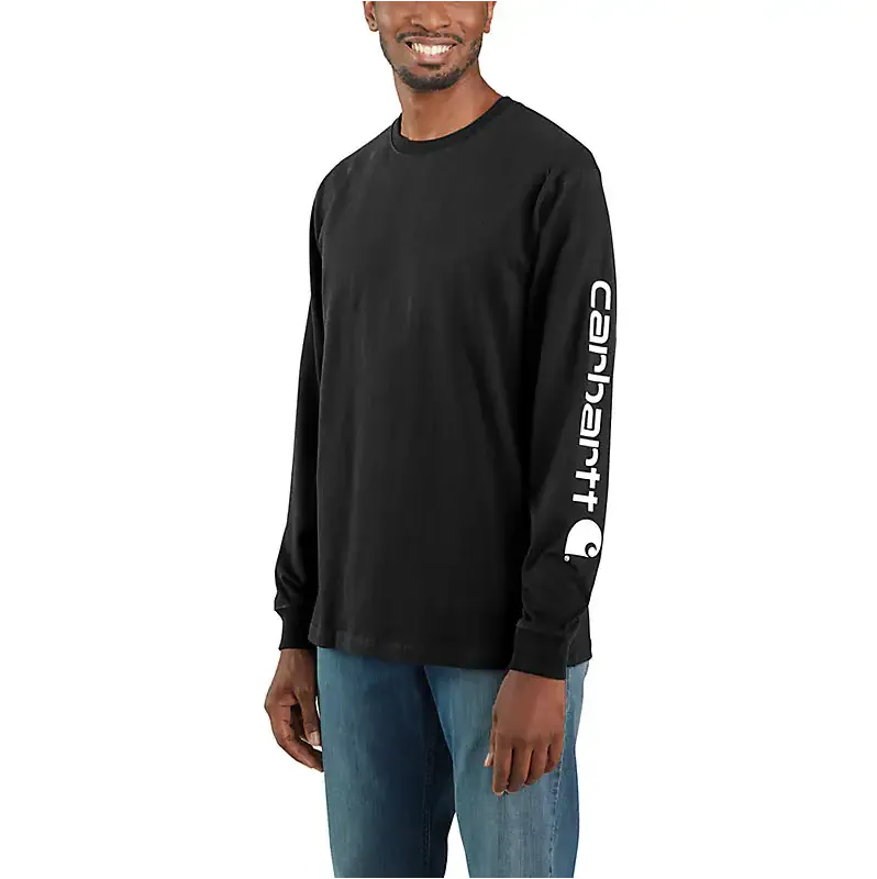 Carhartt - Men's Loose Fit Heavyweight Long Sleeve Logo Sleeve Graphic T-Shirt - K231