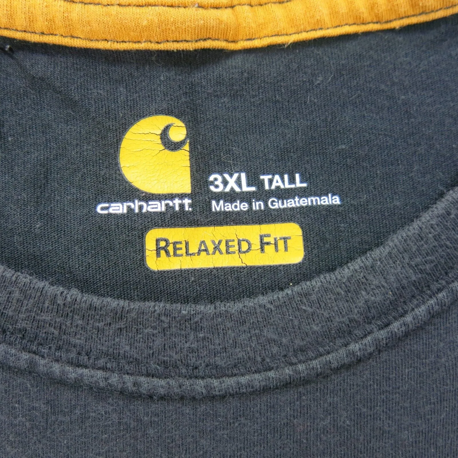 Carhartt Shirt Mens 3XLT Black Short Sleeve Logo Relaxed Fit Lightweight Outdoor