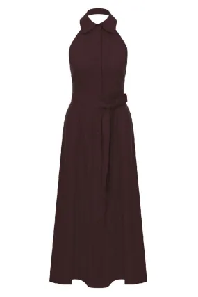 CARRIE BURNT SIENA LINEN MAXI DRESS