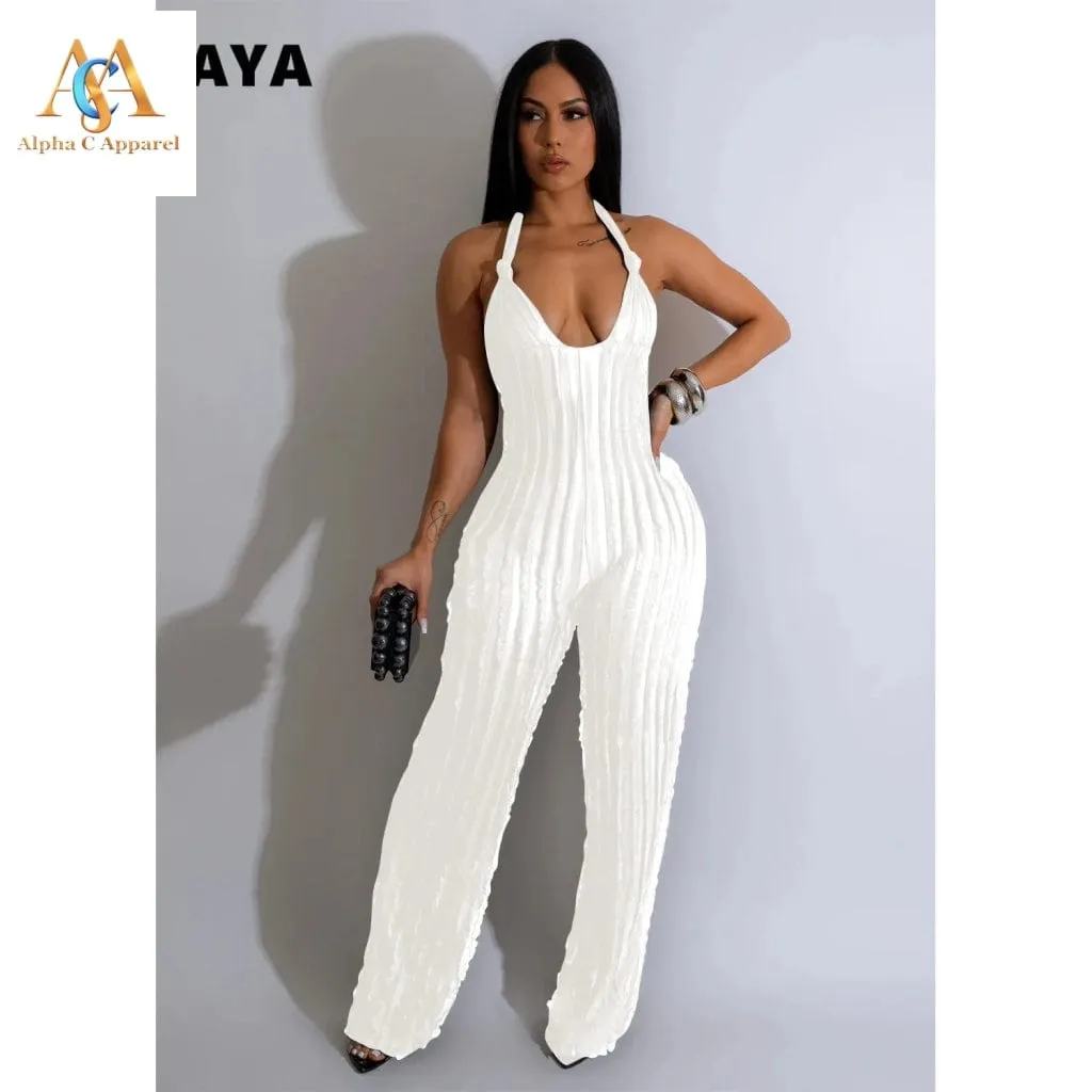 Chic Ruffles Halter Jumpsuit