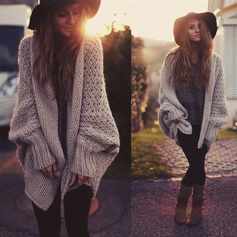 COMFY COZY Autumn Long Oversize Knitted Cardigan