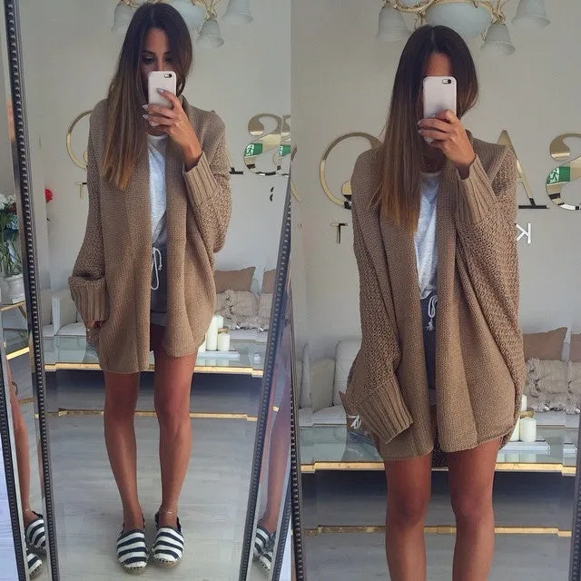 COMFY COZY Autumn Long Oversize Knitted Cardigan