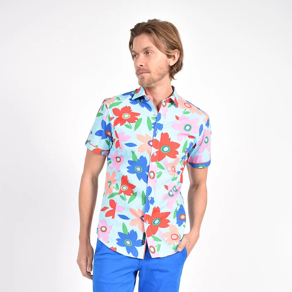 Coral Pop Art Short Sleeve Shirt