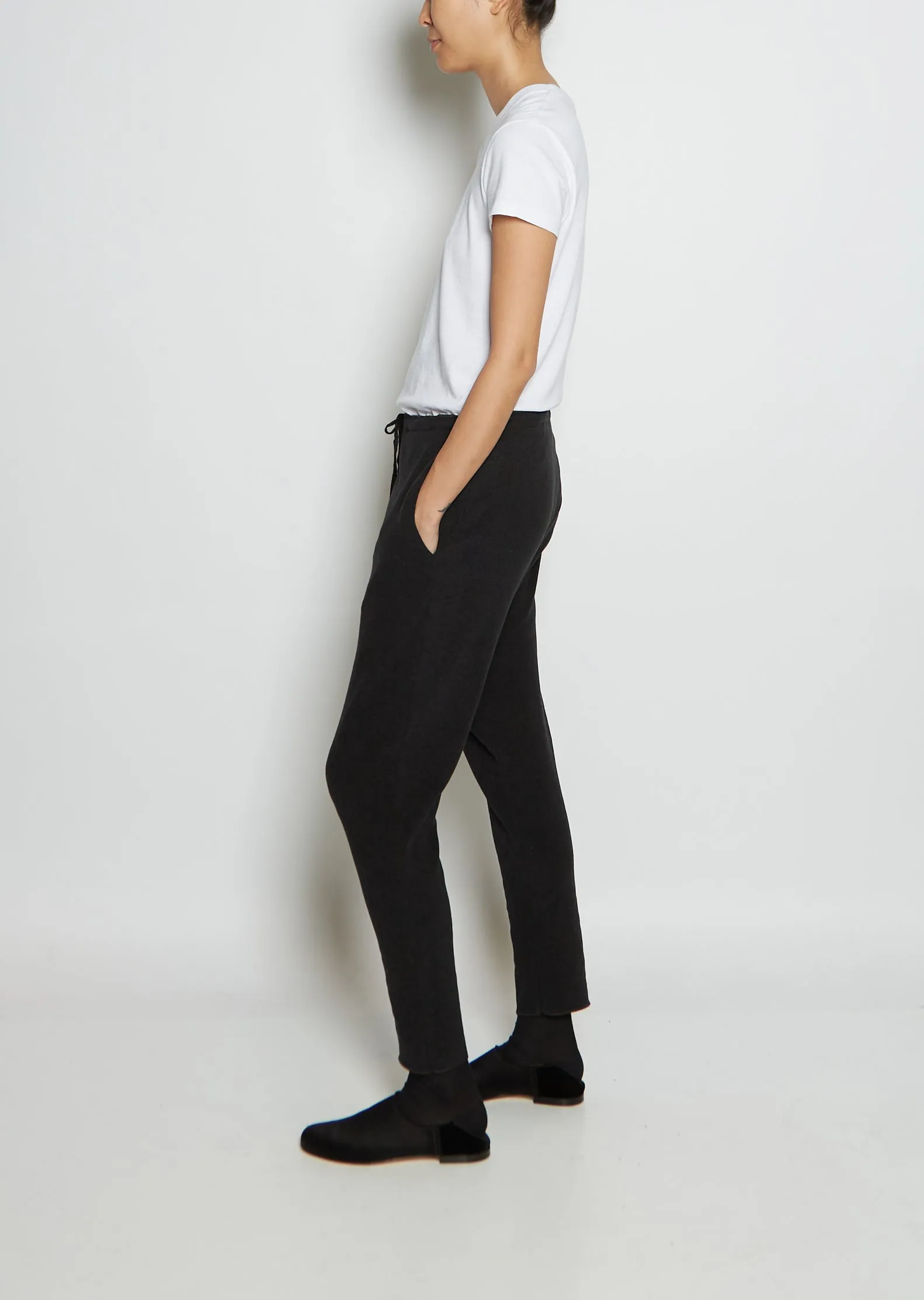 Cotton Blend Jersey Pantalone New Basic JP — Almost Black