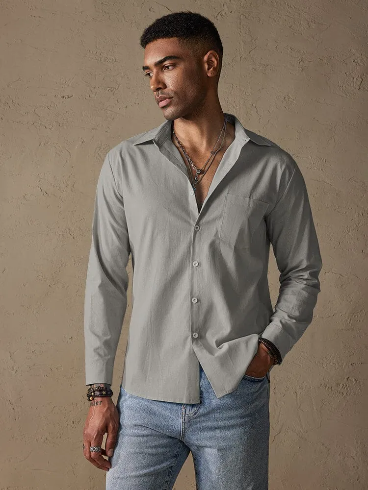 Cotton Linen Long Sleeve Casual Shirt