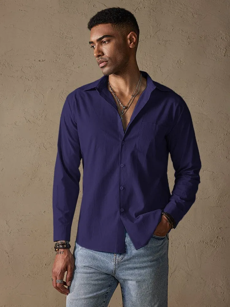 Cotton Linen Long Sleeve Casual Shirt