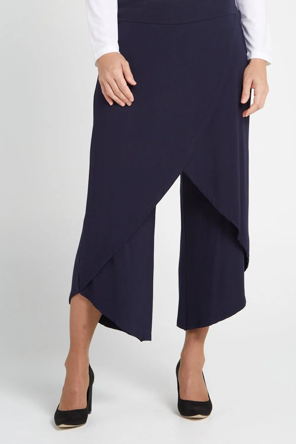 Cross Over Bamboo Pants - Dark Navy