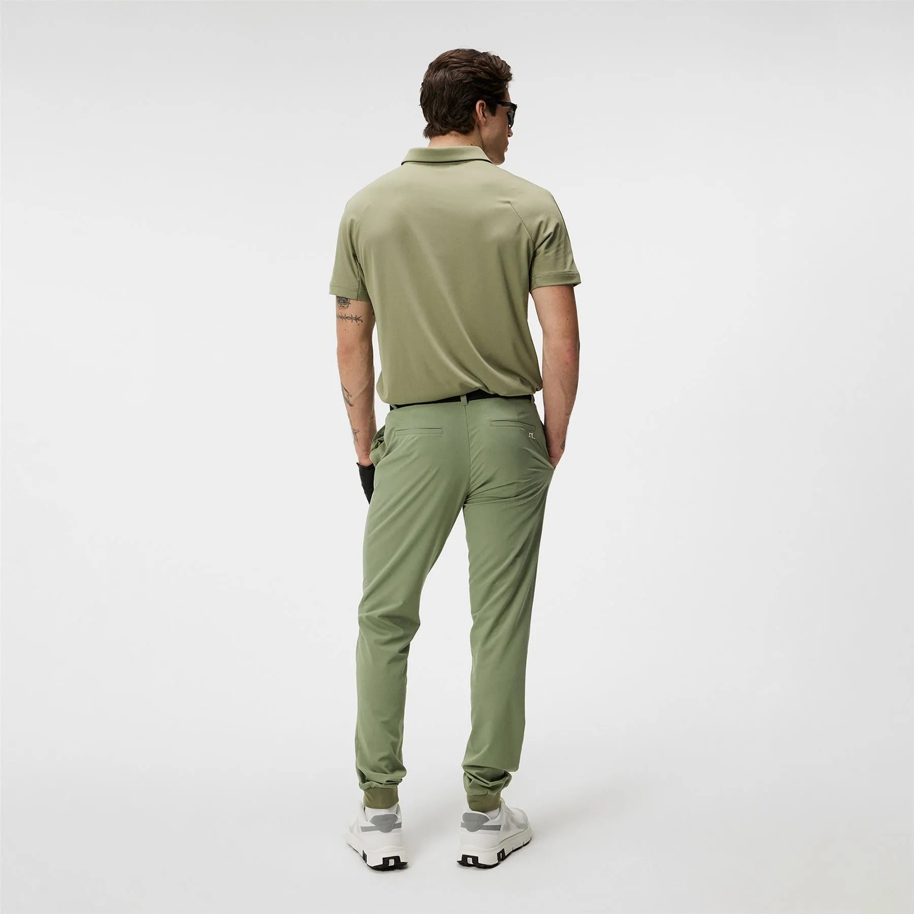 Cuff Double Weave Jogger Trousers Oil Green - SU24