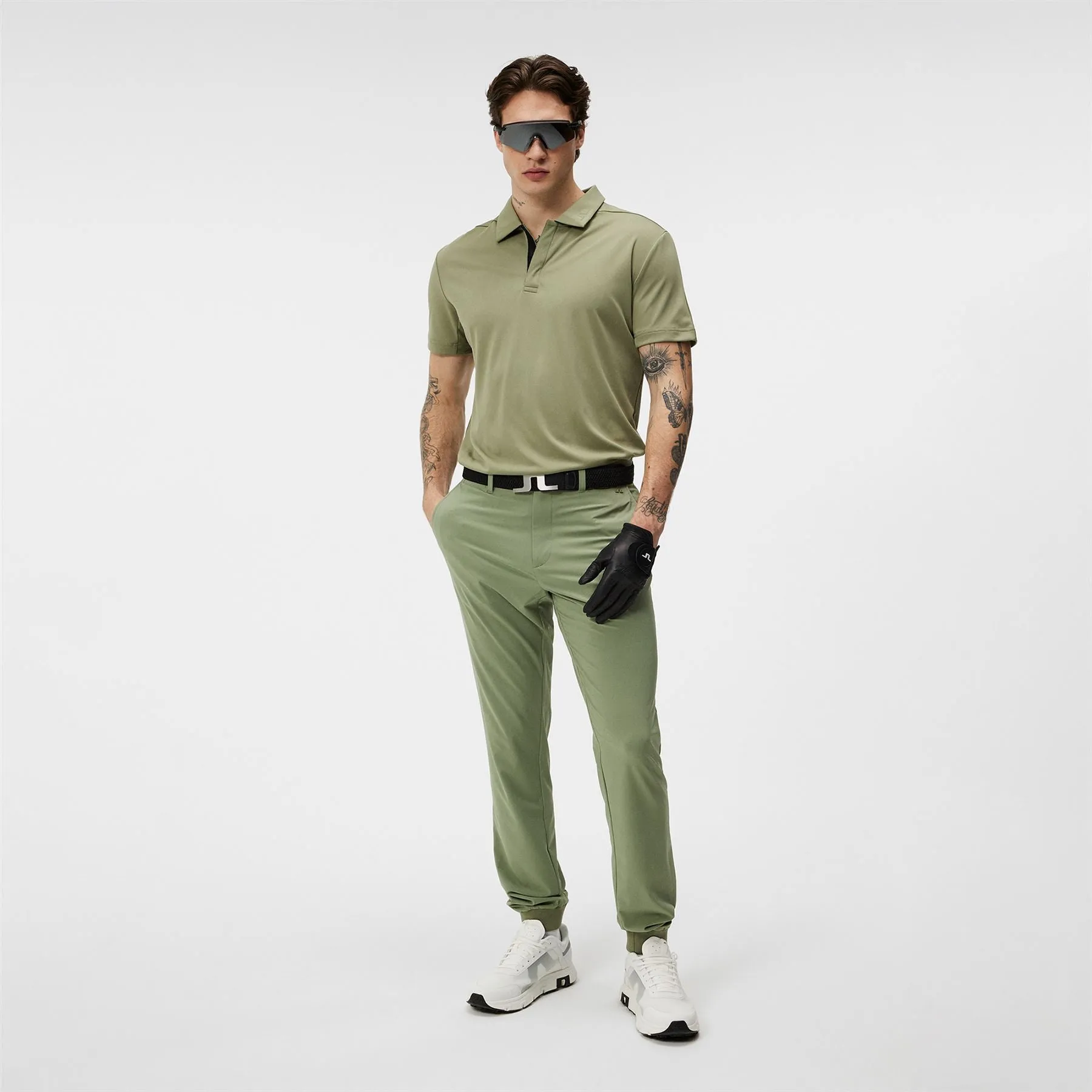 Cuff Double Weave Jogger Trousers Oil Green - SU24